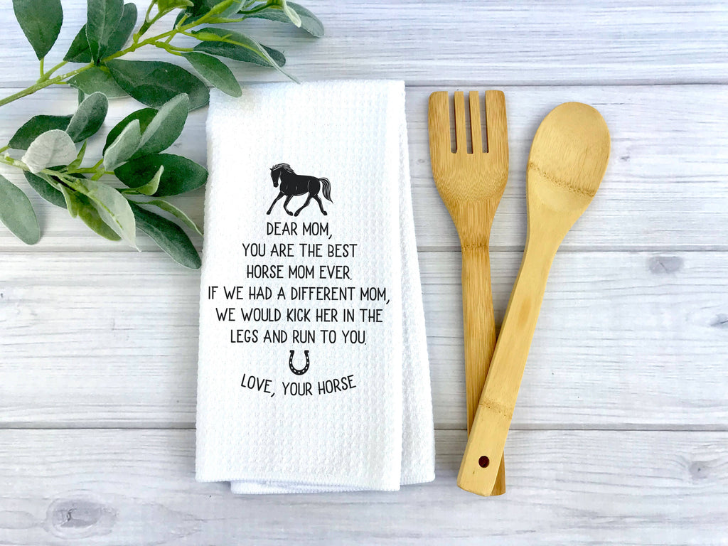 Funny Horse Mom Towel Equestrian Tack Shop Barn Farmhouse