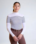 70 degrees French stripe mock neck