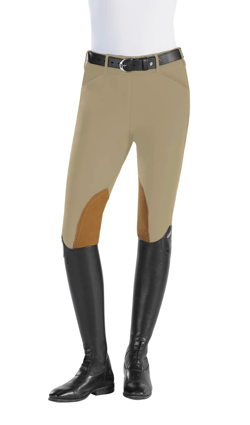 Tailored Sportsman tan show breech clarino patch
