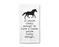Horse Lucky Enough Kitchen Towel Equestrian Western Barn